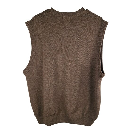 Viyella Patrick James Brown Merino Wool V-Neck Sweater Vest Size XL - Picture 2 of 6